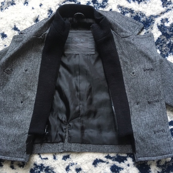 Cherokee size 12 months boys grey pea coat - Picture 2 of 4